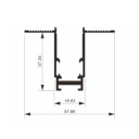 LED magnetinė sistema R15, plotis 1.9cm, įmontuojama, juoda, ilgis 1.5m