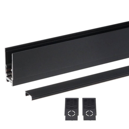 LED magnetinė sistema S15, plotis 1.9cm, kabanti/paviršinė, juoda, ilgis 2m