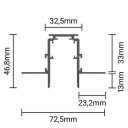 LED magnetinė sistema R20B, plotis 2.5cm, įmontuojama, juoda, ilgis 1.5m