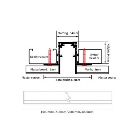 LED magnetinė sistema R20B, plotis 2.5cm, įmontuojama, juoda, ilgis 1.5m