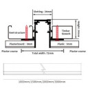 LED magnetinė sistema R20B, plotis 2.5cm, įmontuojama, juoda, ilgis 1.5m