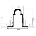 LED magnetinė sistema R35, plotis 3.5cm, įmontuojama, balta, ilgis 1m