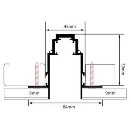 LED magnetinė sistema R35B, plotis 3.5cm, įmontuojama, balta, ilgis 1m