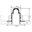 LED magnetinė sistema R35B, plotis 3.5cm, įmontuojama, balta, ilgis 1m