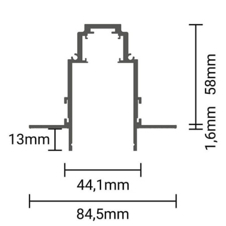 LED magnetinė sistema R35B, plotis 3.5cm, įmontuojama, balta, ilgis 1.5m