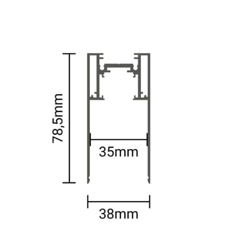 LED magnetinė sistema S35, plotis 3.5cm, kabanti/paviršinė, juoda, ilgis 2m