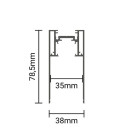 LED magnetinė sistema S35, plotis 3.5cm, kabanti/paviršinė, juoda, ilgis 2m