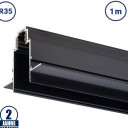 LED magnetinė sistema R35, plotis 3.5cm, įmontuojama, juoda, ilgis 1m, 8vnt./dėž.