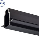 LED magnetinė sistema R35, plotis 3.5cm, įmontuojama, juoda, ilgis 1m, 8vnt./dėž.