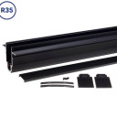 LED magnetinė sistema R35, plotis 3.5cm, įmontuojama, juoda, ilgis 1m, 8vnt./dėž.