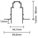 LED magnetinė sistema R35, plotis 3.5cm, įmontuojama, juoda, ilgis 1m, 8vnt./dėž.