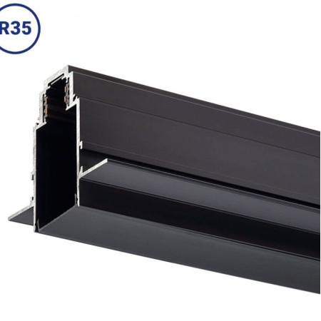 LED magnetinė sistema R35, plotis 3.5cm, įmontuojama, juoda, ilgis 2m, 8vnt./dėž.