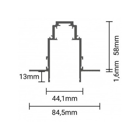 LED magnetinė sistema R35, plotis 3.5cm, įmontuojama, juoda, ilgis 2m, 8vnt./dėž.