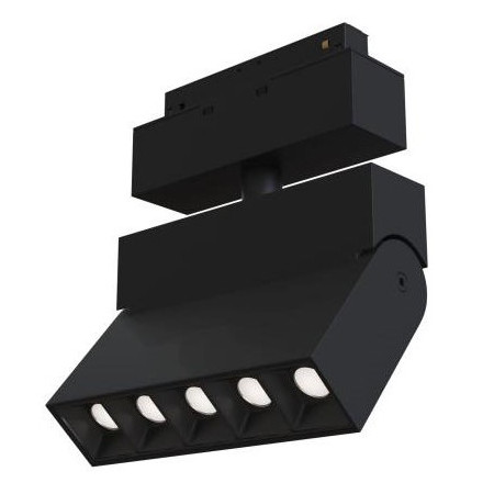 LED magnetinis linijinis prožektorius M35, 10W, 800Lm, lankstomas, 5 lemputės, juodas, šilta balta šviesa