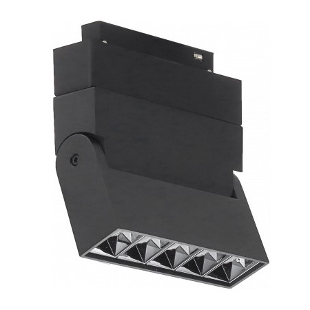 LED magnetinis linijinis prožektorius M35, 10W, 800Lm, lankstomas, 5 lemputės, juodas, šilta balta šviesa