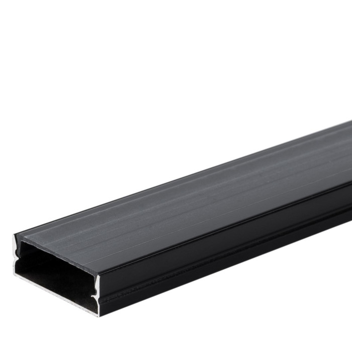 Profilis LED juostai, paviršinis, juodas, juodas dangtelis, 30x10mm