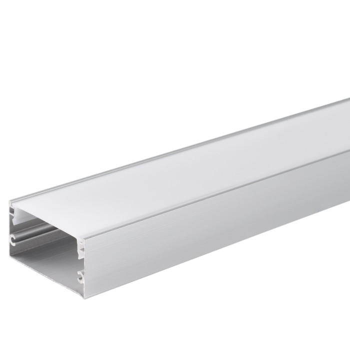 Profilis LED juostai, paviršinis, sidabrinis, baltas dangtelis, 40x20mm