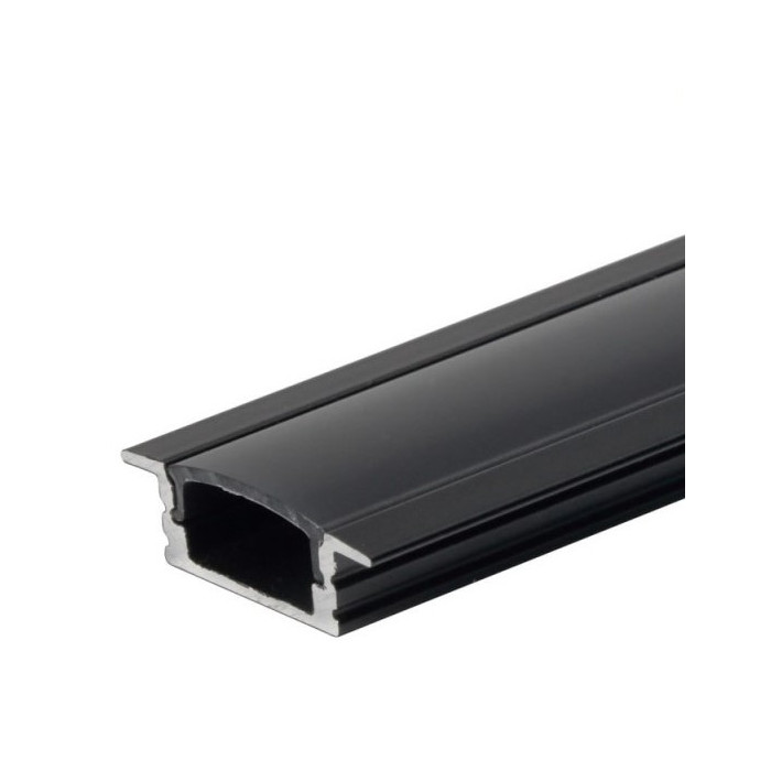 Profilis LED juostai, įleidžiamas, juodas, juodas dangtelis, 24.5x7