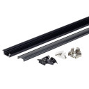 Profilis LED juostai, įleidžiamas, juodas, juodas dangtelis, 24.5x7