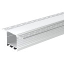 Profilis LED juostai, priglaistomas, sidabrinis, baltas dangtelis, 71.5x35mm