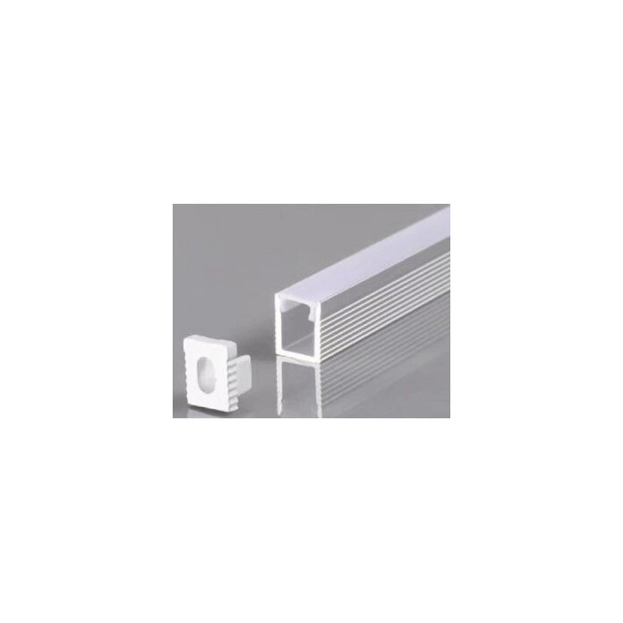 Profilis LED juostai, paviršinis, sidabrinis, baltas dangtelis, 7.8x9mm