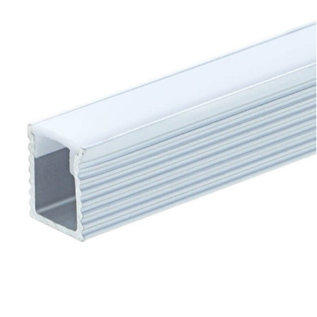 Profilis LED juostai, paviršinis, sidabrinis, baltas dangtelis, 7.8x9mm