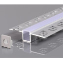 Profilis LED juostai, priglaistomas, pilkas, baltas dangtelis, 56x15mm