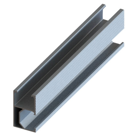 Aliumininis bėgelis, pilkas, 2.2m, 27x45mm