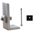 L laikiklis su M8x25mm varžtu, gumine tarpine ir savisriegiu