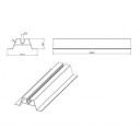 Aliumininis bėgelis, pilkas, mini, 0.3m, 40x115mm