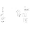 Galinis prispaudėjas su M8x25mm varžtu, veržle ir poveržle 30mm storio panelei