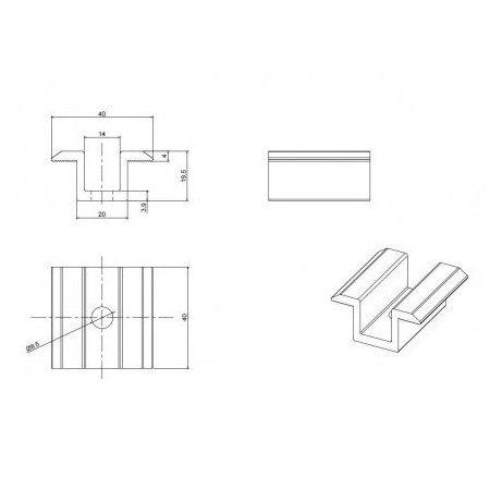 Vidurinis/dvipusis prispaudėjas 30mm storio panelei