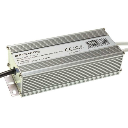 LED juostos maitinimo šaltinis, 12V, 60W, vandeniui atsparus