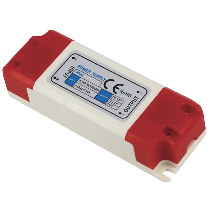 LED maitinimo šaltinis, 12V, 24W, 3 metai garantija, plastiko korpusas