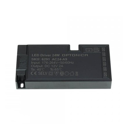 LED juostos maitinimo šaltinis, 12V, 24W, labai plonas