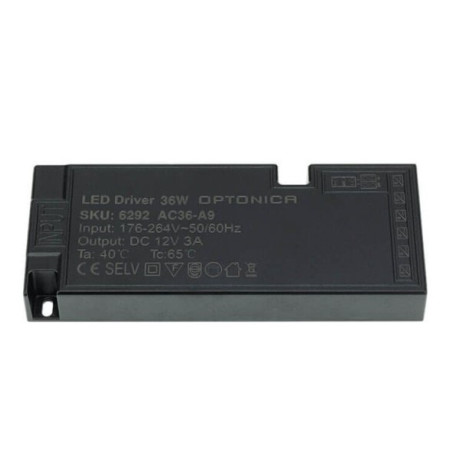 LED juostos maitinimo šaltinis, 12V, 36W, labai plonas