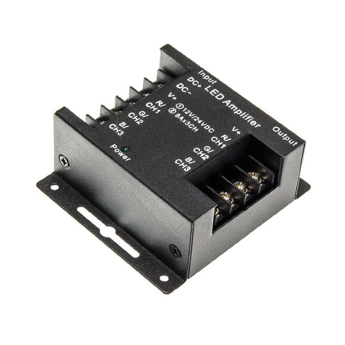 LED RGB juostos maitinimo stiprintuvas, 12/24V, 24A