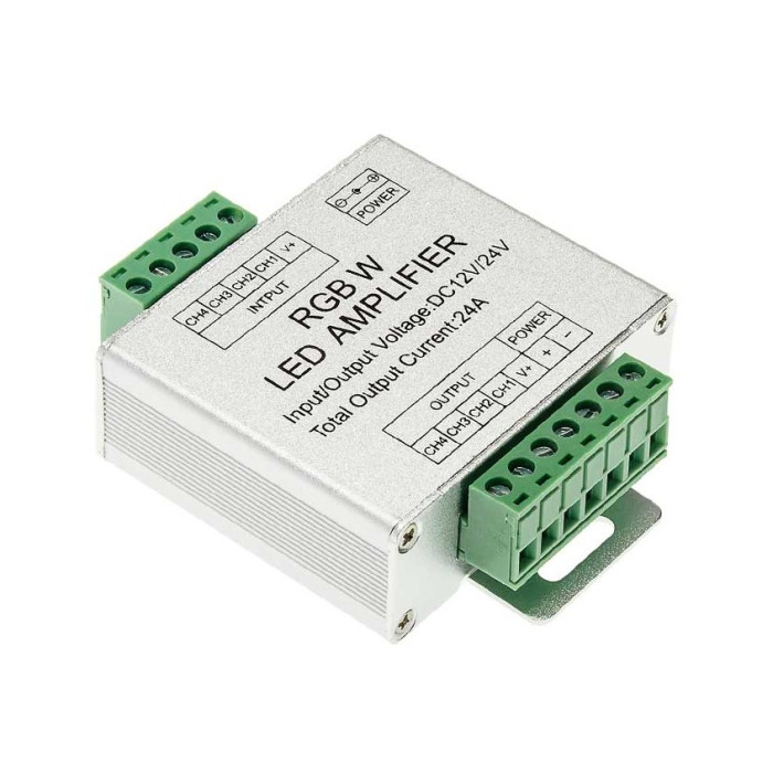 LED RGBW juostos maitinimo stiprintuvas, 12/24V, 24A