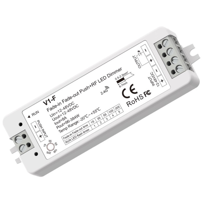 LED maitinimo valdiklis, 12-48V, 8A, nuotolinis valdymas