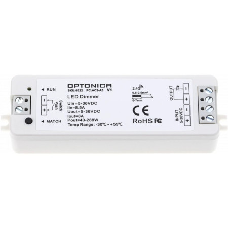 LED maitinimo valdiklis, 5-36V, 8A, nuotolinis valdymas