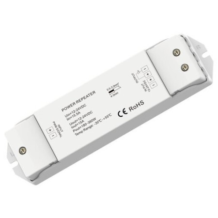 LED pastovios įtampos maitinimo kartotuvas, 12-24V, 15A, 1 kanalas