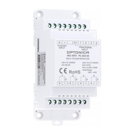 LED maitinimo šaltinis, 12-24V, reguliuojamas, 5A/kan., 4 kanalai, 5 metai garantija