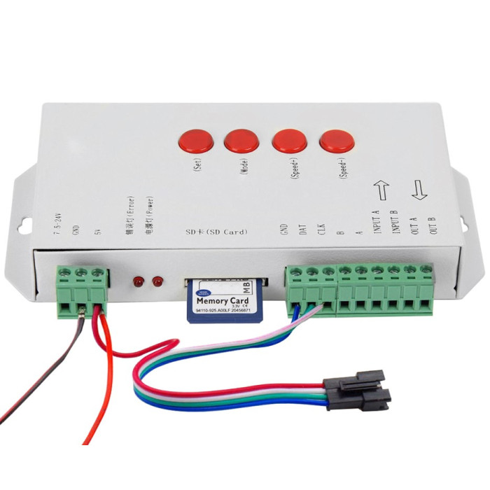 LED skaitmeninės juostos valdiklis, 5-24V, 16 programų