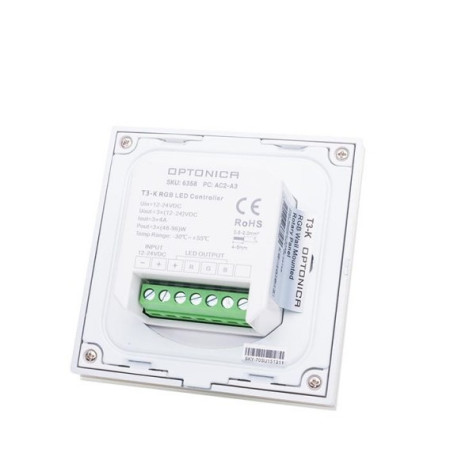 LED RGB pastovios įtampos maitinimo valdiklis, 24V, 4A/kan., 3 kanalai