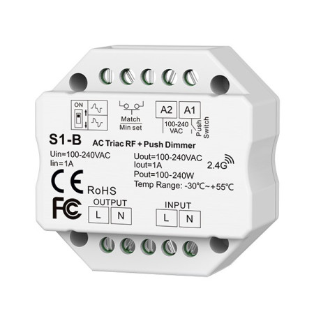 TRIAC maitinimo valdiklis, AC100-240V, 1A, nuotolinis valdymas