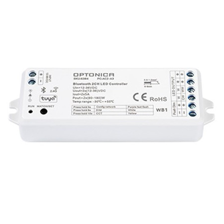 LED pastovios įtampos maitinimo valdiklis, 12-36V, 5A/kan., 2 kanalai, nuotolinis valdymas, 3 metai garantija