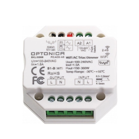 TRIAC maitinimo valdiklis, AC100-240V, 1.5A, nuotolinis valdymas, 3 metai garantija
