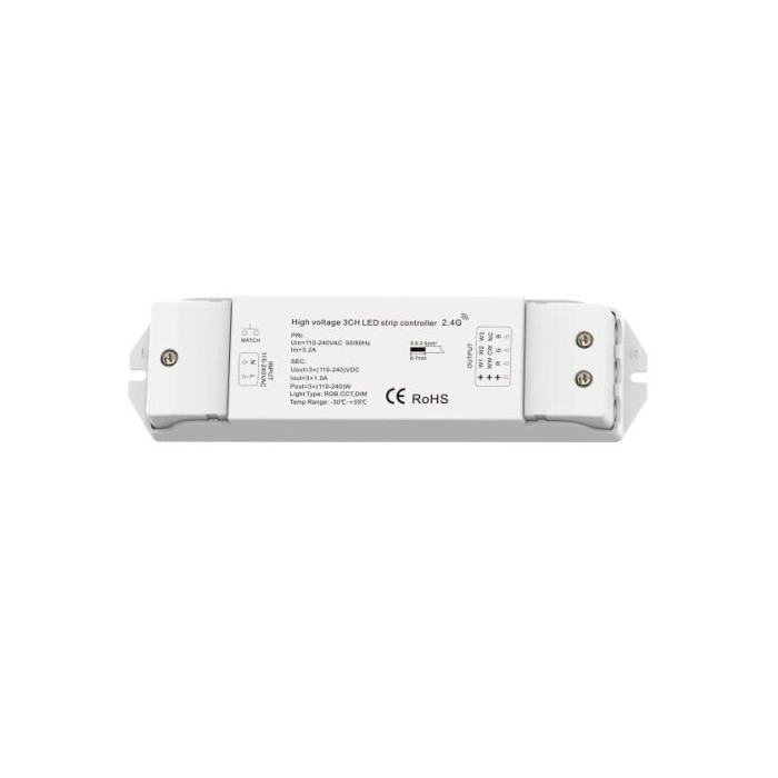 LED RGB CCT juostos maitinimo valdiklis, DC110-240V, 1A/kan., 3 kanalai, 3 metai garantija