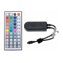 LED RGB Music maitinimo valdiklis, 12-24V, 3 kanalai, su IR pulteliu, 44 mygtukų, Tuya