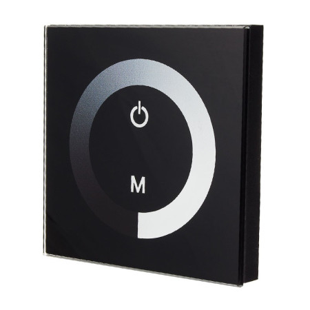 LED šviesos ryškumo reguliavimo panelė/valdiklis, sieninė, sensorinė, juoda